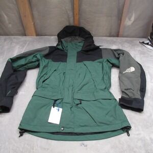North Face Jacket Mens Small Green Waterproof Rain Ripstop 3in1 Shell VTG READ